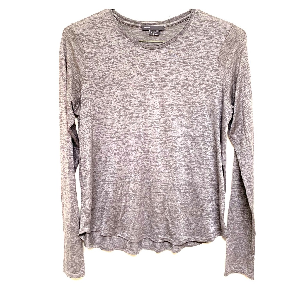 Vince Women's Gray  Long Sleeve  Shirt Top M.